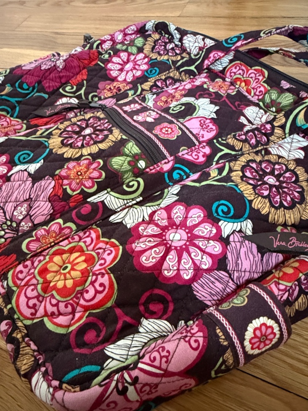 Vera Bradley Quilted Floral laptop Bag in Mod Floral Pink